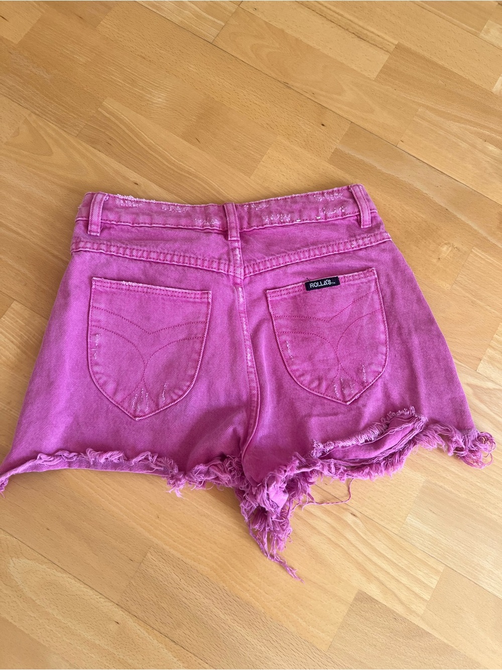 ROLLA'S Hot Pink Frayed Hem Denim Shorts